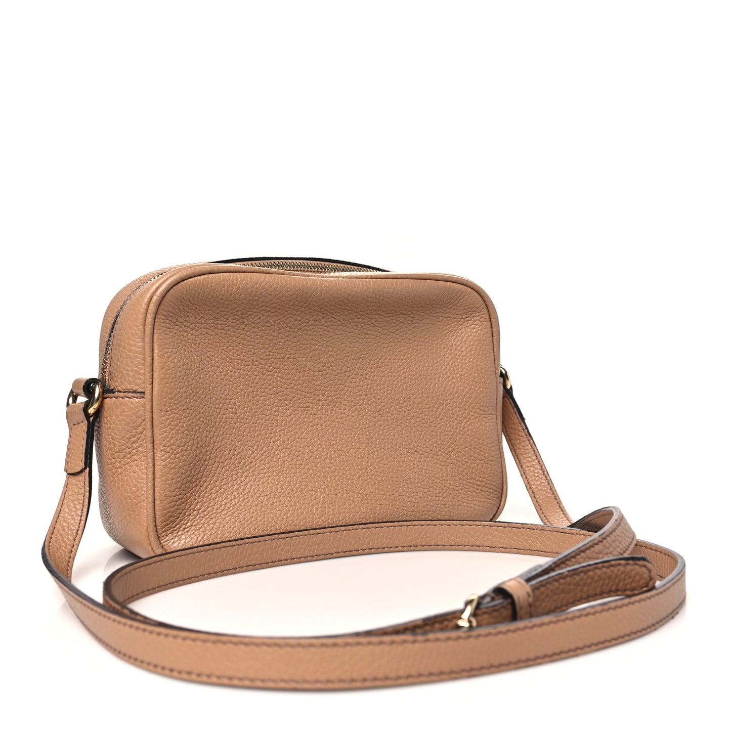 Pebbled Calfskin Small Soho Disco Bag Rose Beige