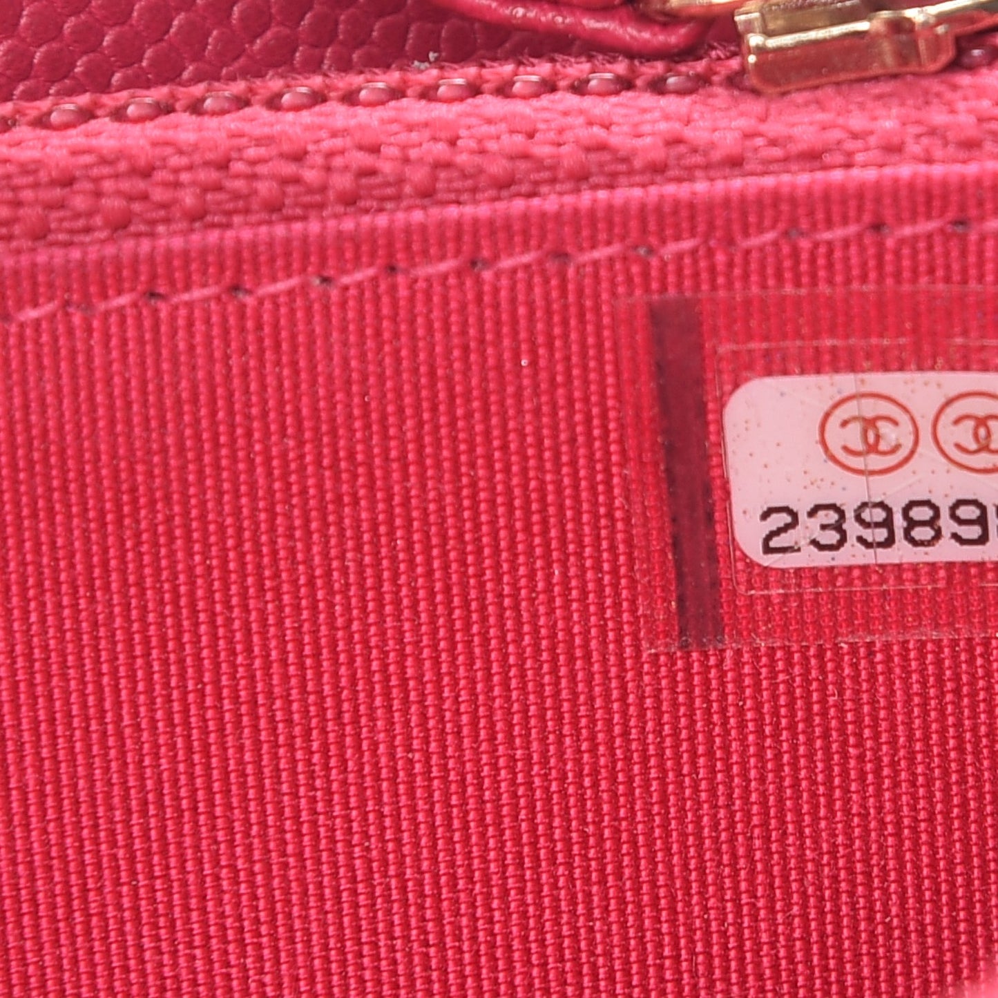 Caviar Quilted Small Boy Zip Around Wallet Fuchsia