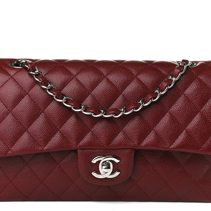 Chanel Caviar Quilted Medium Double Flap Dark Red 8 of 12