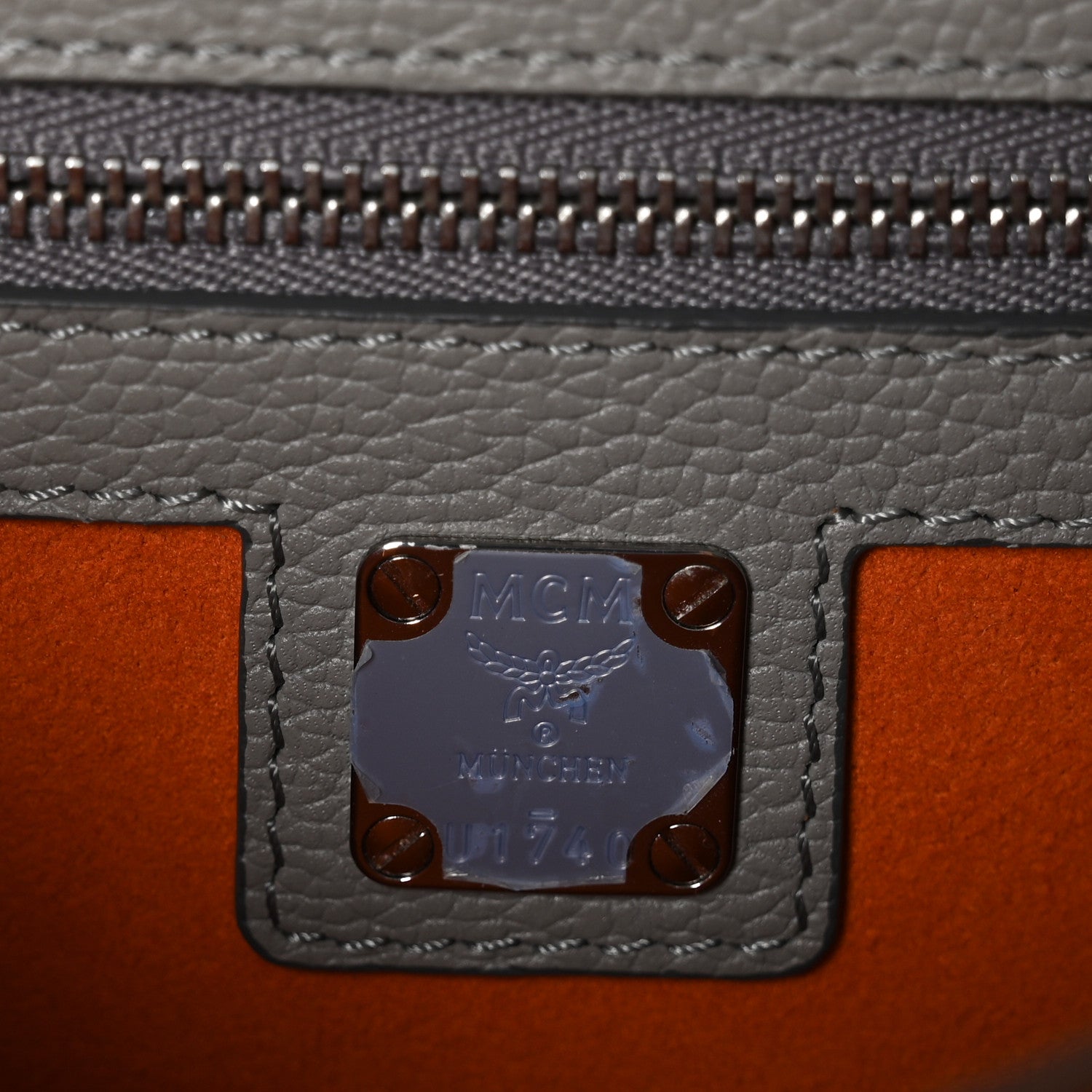 MCM Grained Calfskin Patricia Park Avenue Crossbody Bag Arch Grey 7 of 11