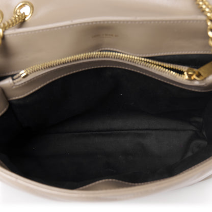 Saint Laurent Calfskin Y Quilted Monogram Medium Loulou Chain Satchel Taupe 5 of 11