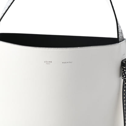 Celine Shiny Smooth Calfskin Small Twisted Cabas White Black 8 of 10