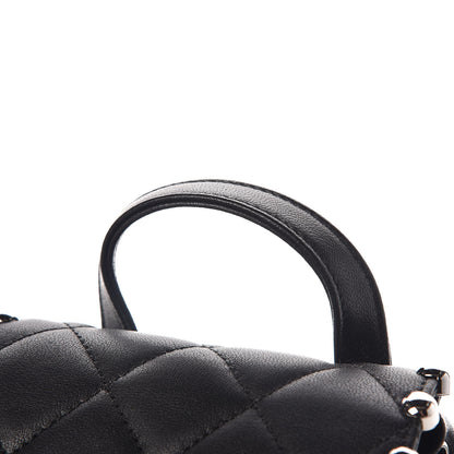 Chanel Lambskin Quilted Metallic Bubble Backpack Black 10 of 11