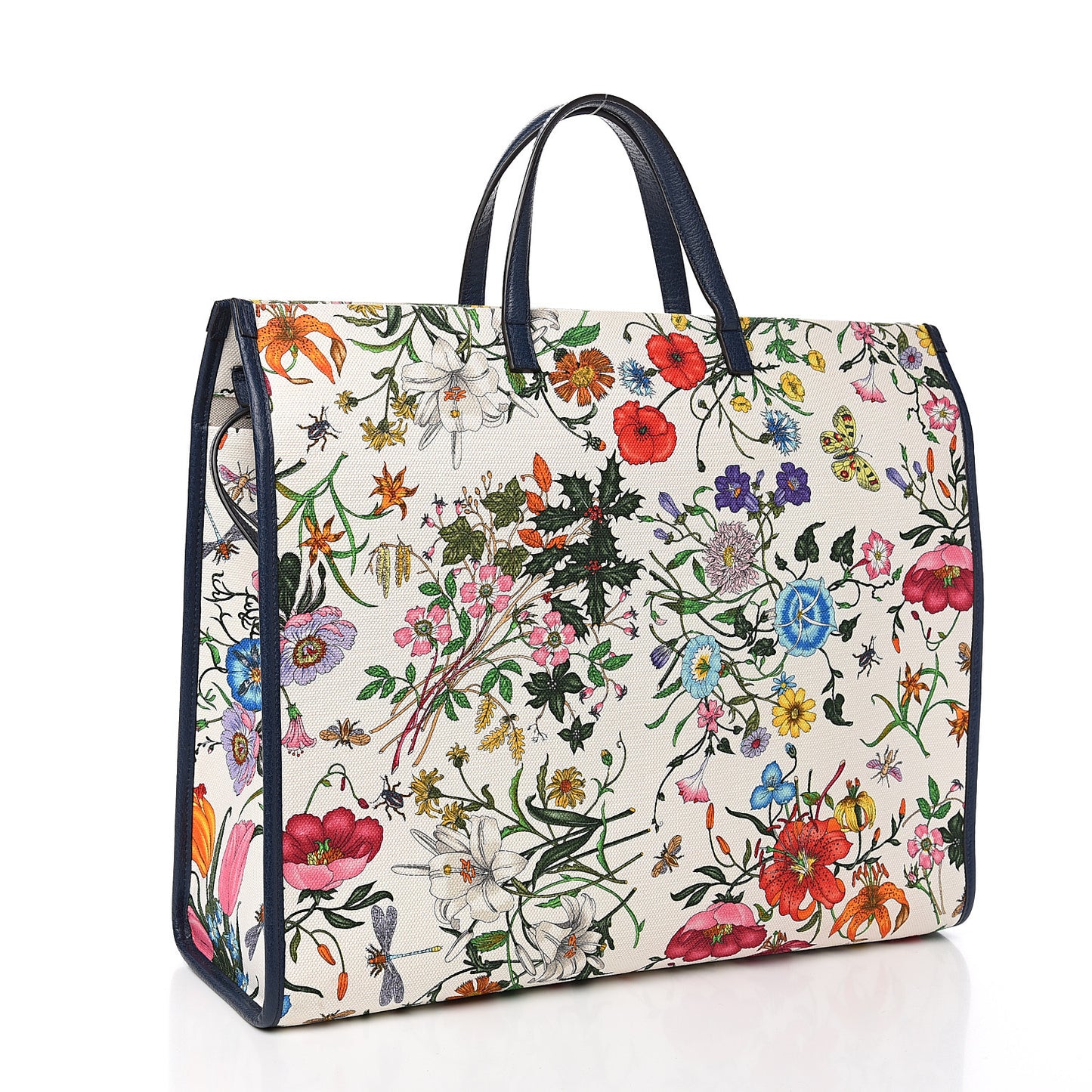 Canvas Large Flora Tote Navy Multicolor