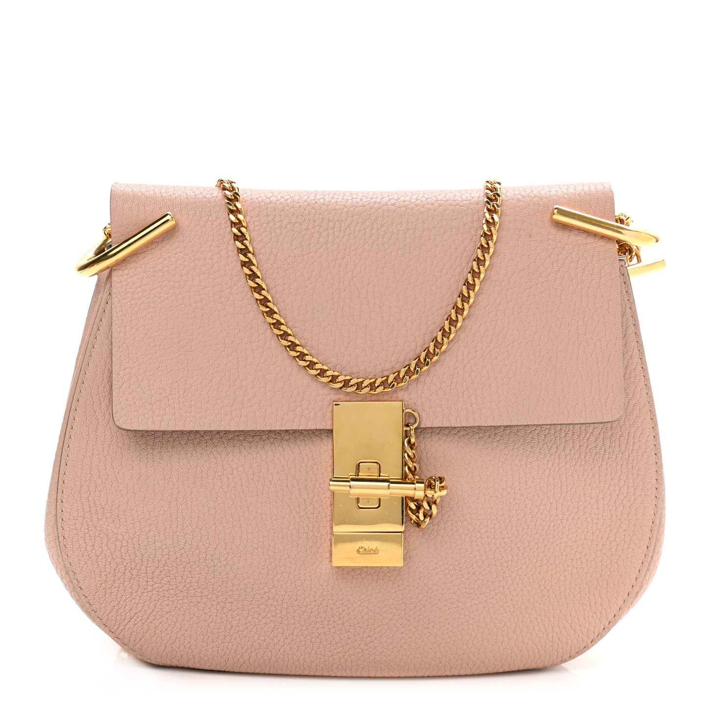 Grained Lambskin Drew Shoulder Bag Cement Pink