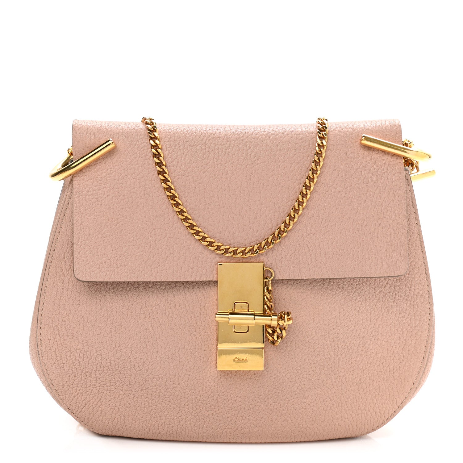Chloe Grained Lambskin Drew Shoulder Bag Cement Pink 1 of 11