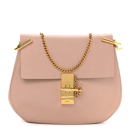 Chloe Grained Lambskin Drew Shoulder Bag Cement Pink 1 of 11
