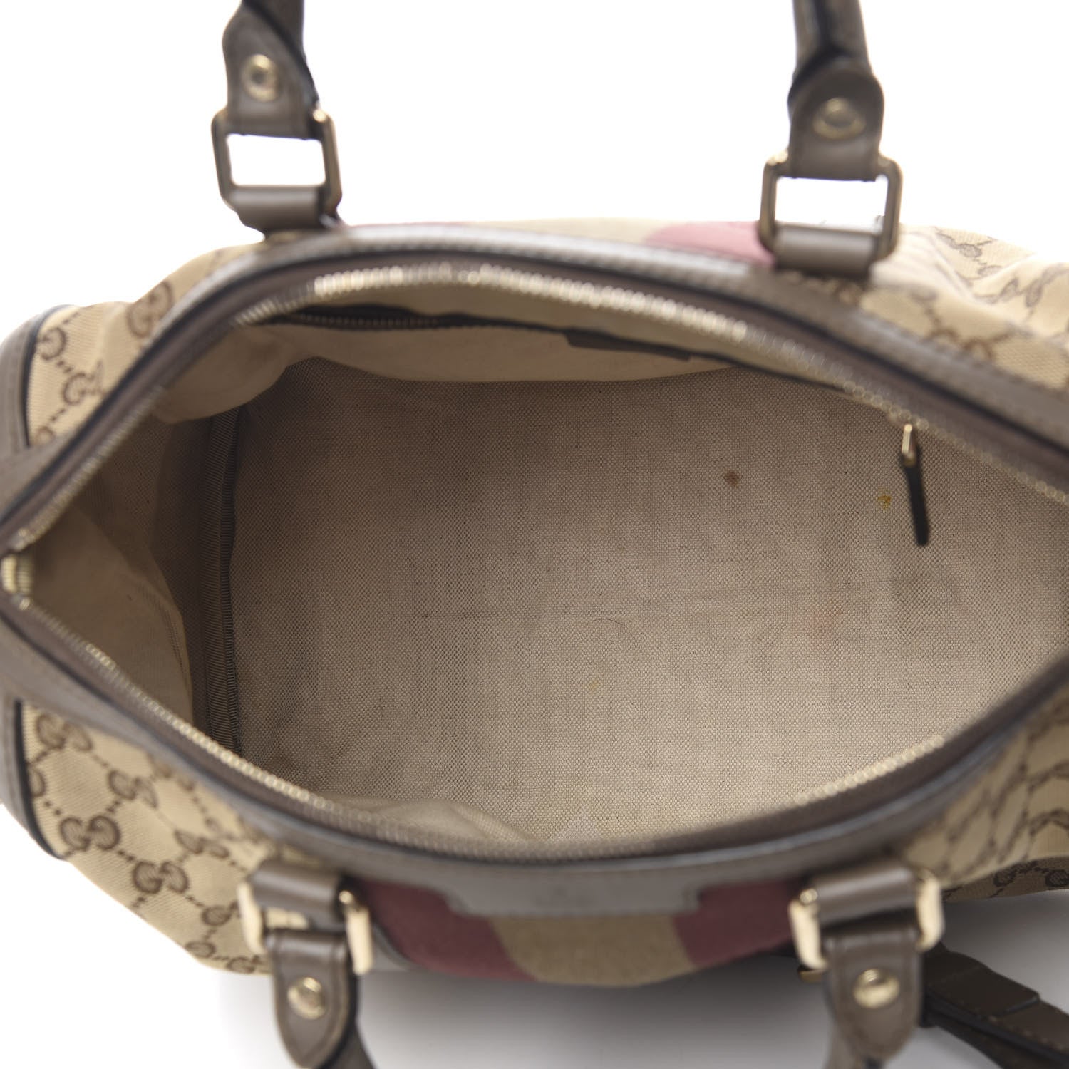 Gucci Monogram Vintage Web Medium Boston Maple Brown 4 of 14