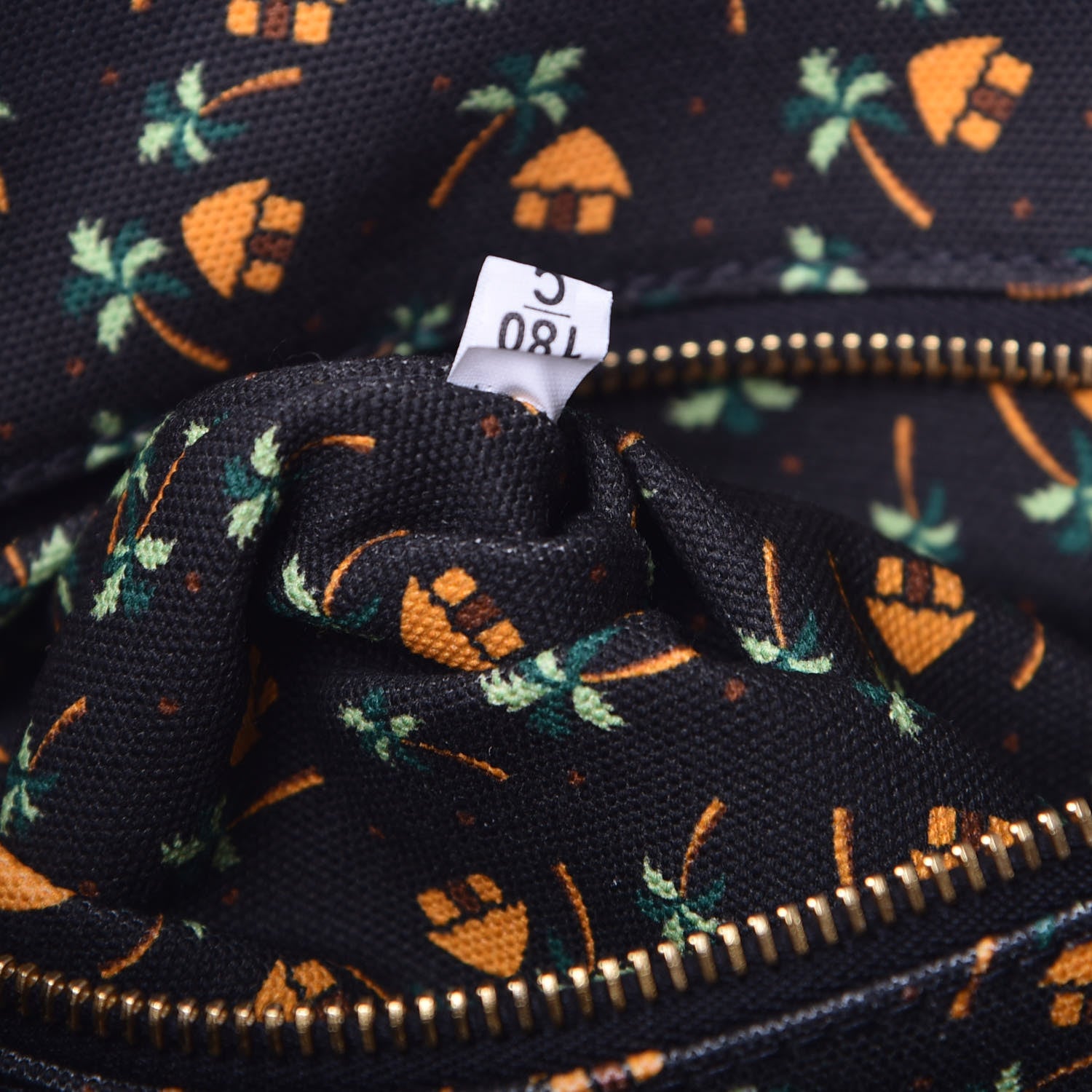 Prada Canapa Palm Tree Print Logo Tote Black 8 of 11