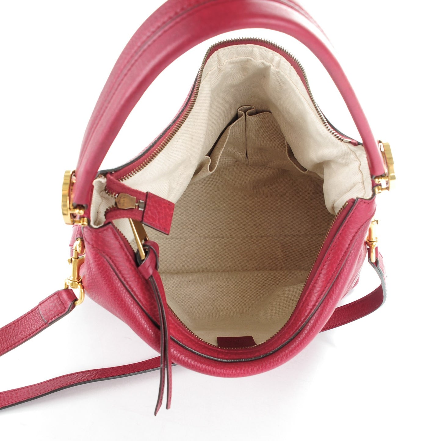 Pebbled Calfskin Small Miss GG Hobo Red