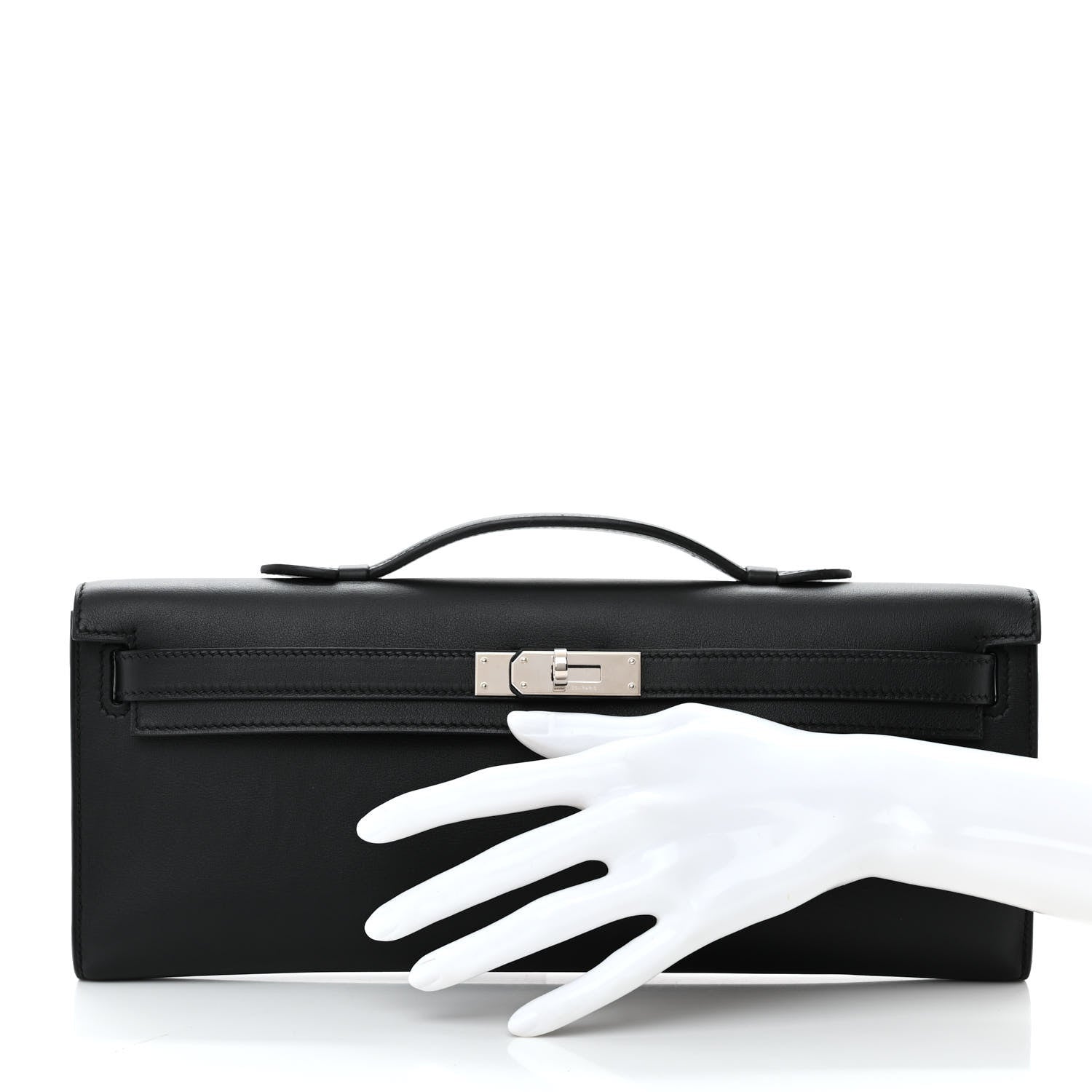 Hermes Swift Kelly Cut Clutch Pochette Black 2 of 14