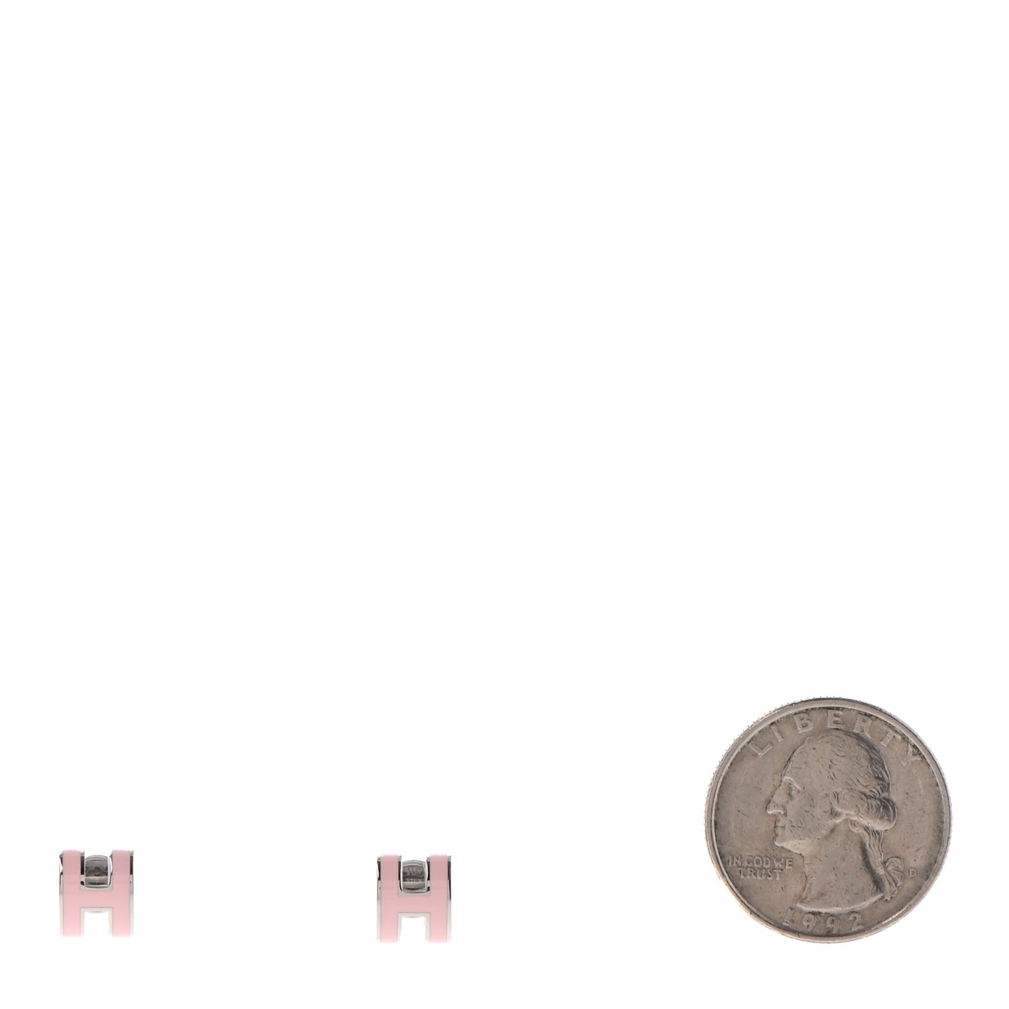 Palladium Lacquered Mini Pop H Earrings Rose Dragee