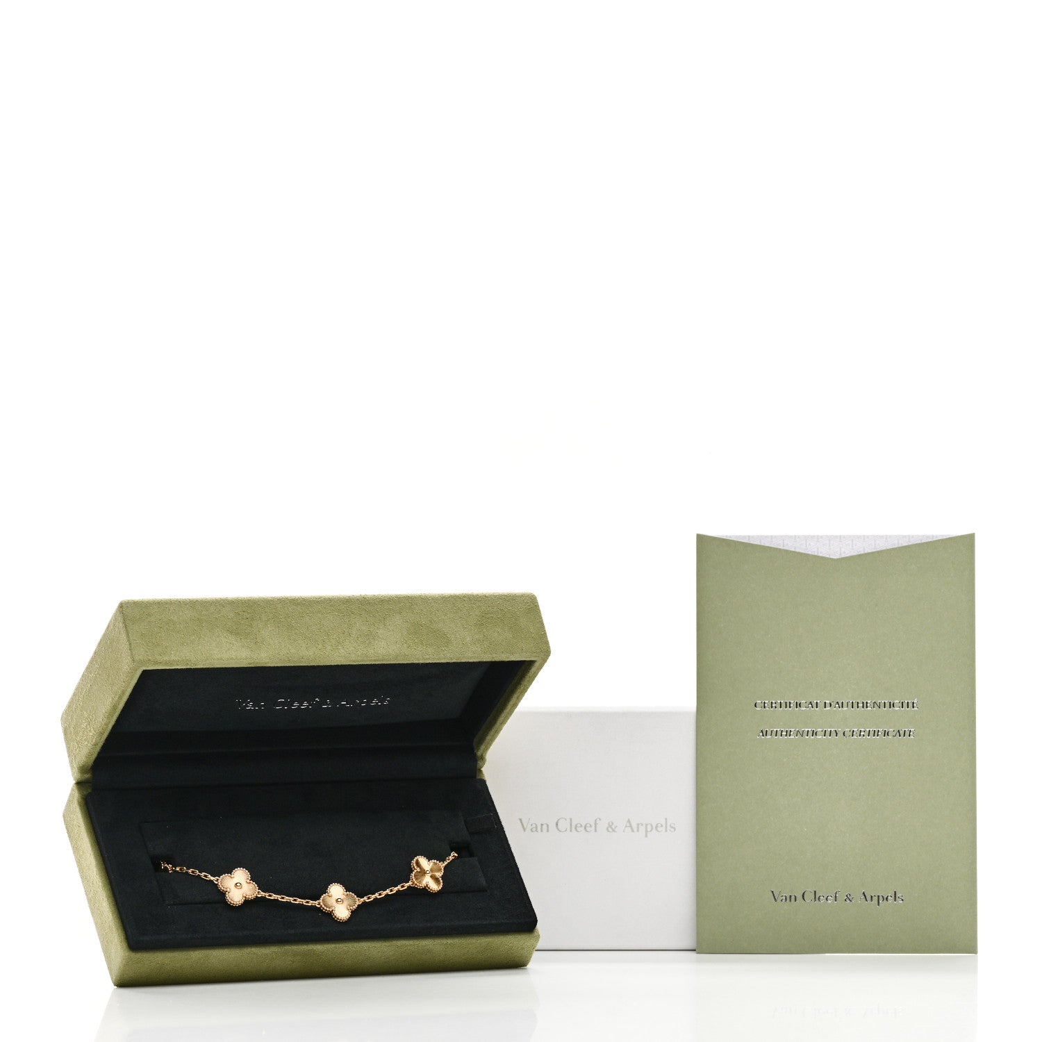 Van Cleef & Arpels 18K Yellow Gold 5 Motifs Guilloche Vintage Alhambra Bracelet 5 of 5