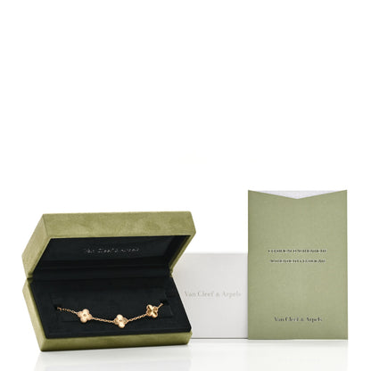 Van Cleef & Arpels 18K Yellow Gold 5 Motifs Guilloche Vintage Alhambra Bracelet 5 of 5