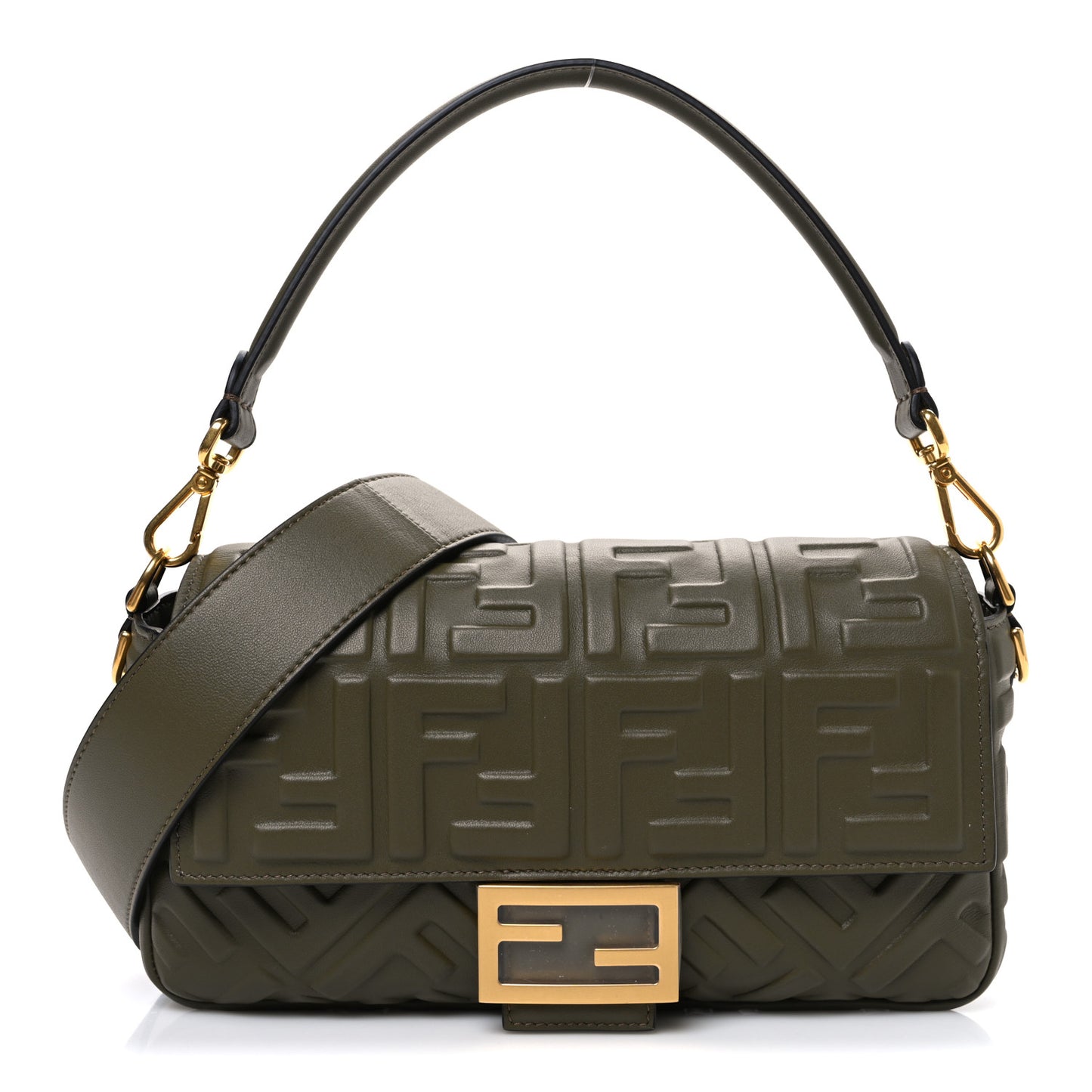 Nappa FF 1974 Embossed Baguette Avocado