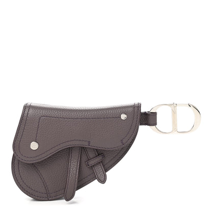 Christian Dior Grained Calfskin Saddle Key Ring Warm Taupe 1 of 7