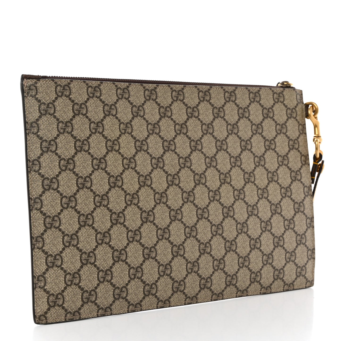 GG Supreme Monogram Neo Vintage Zip Wristlet Pouch Beige New Acero Crop
