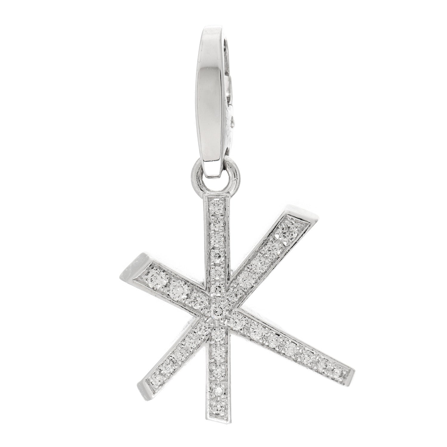 Cartier 18K White Gold Diamond Star Charm 1 of 5