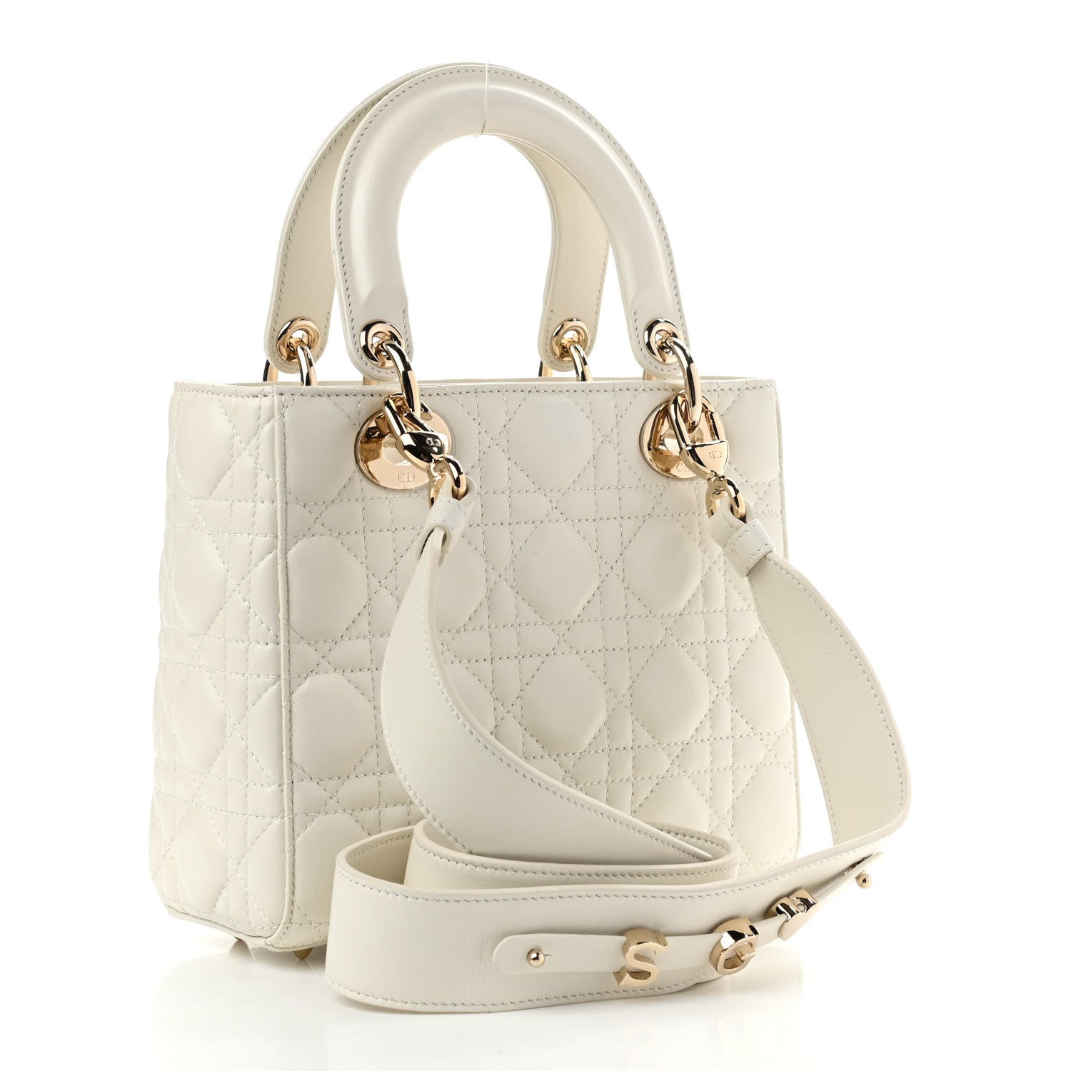 Christian Dior Lambskin Cannage Small My ABCDior Lady Dior White 2 of 11