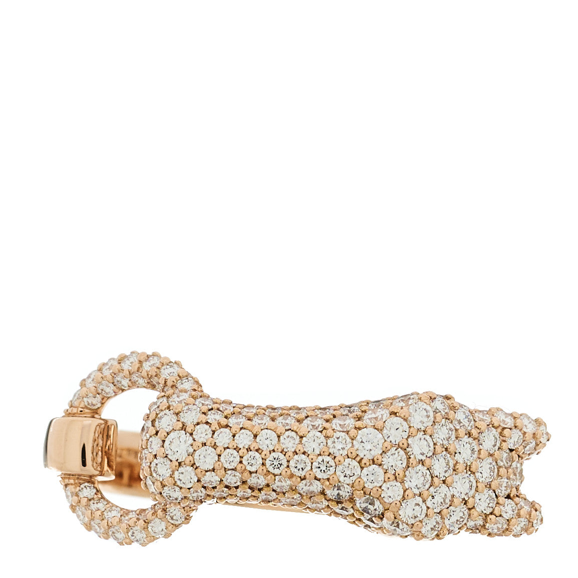 18K Rose Gold Diamond Galop Pave Ring 53 6.5