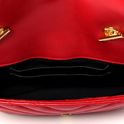 Saint Laurent Calfskin Matelasse Chevron Classic Monogram Baby Chain Bag New Red 4 of 4