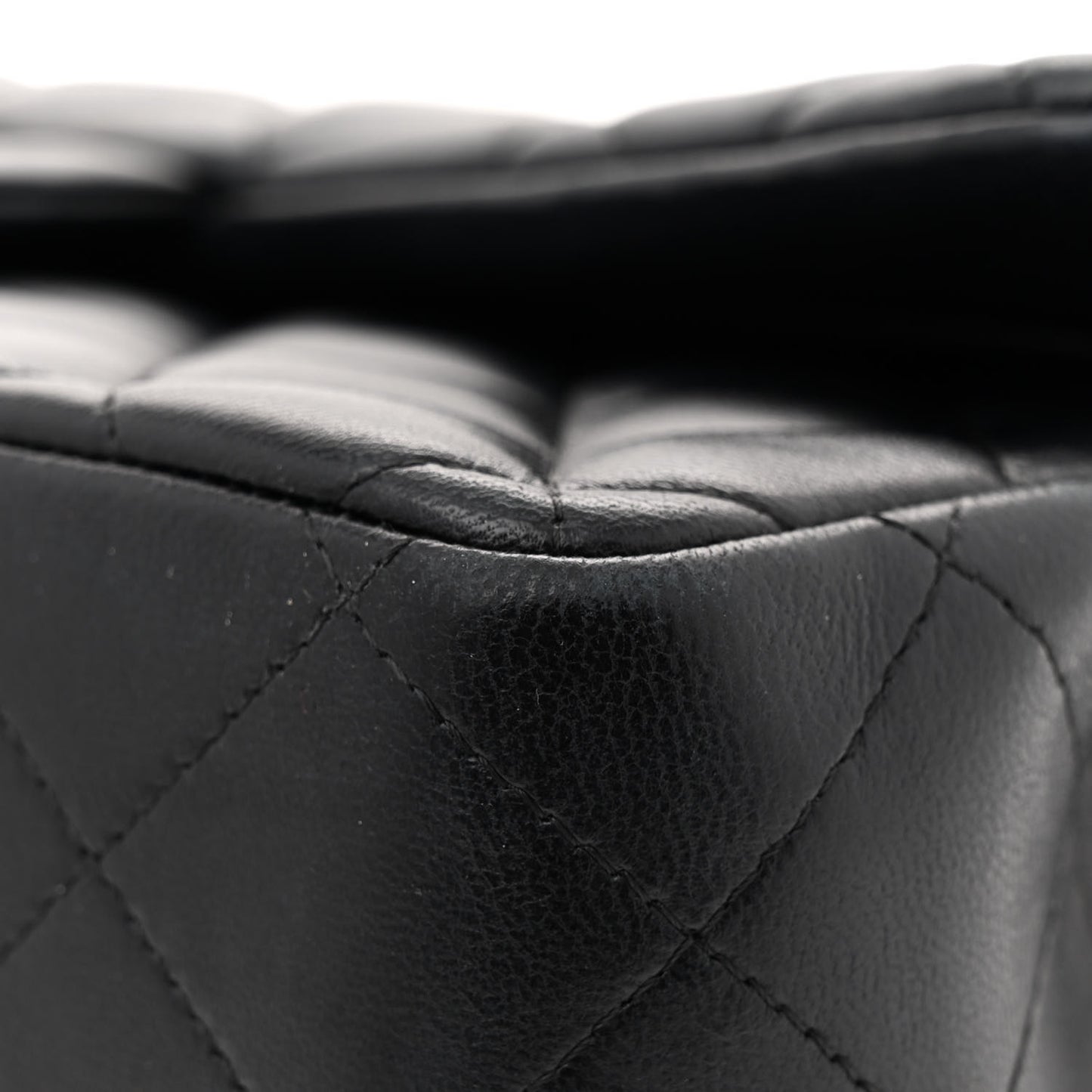 Lambskin Quilted Jumbo Double Flap Black
