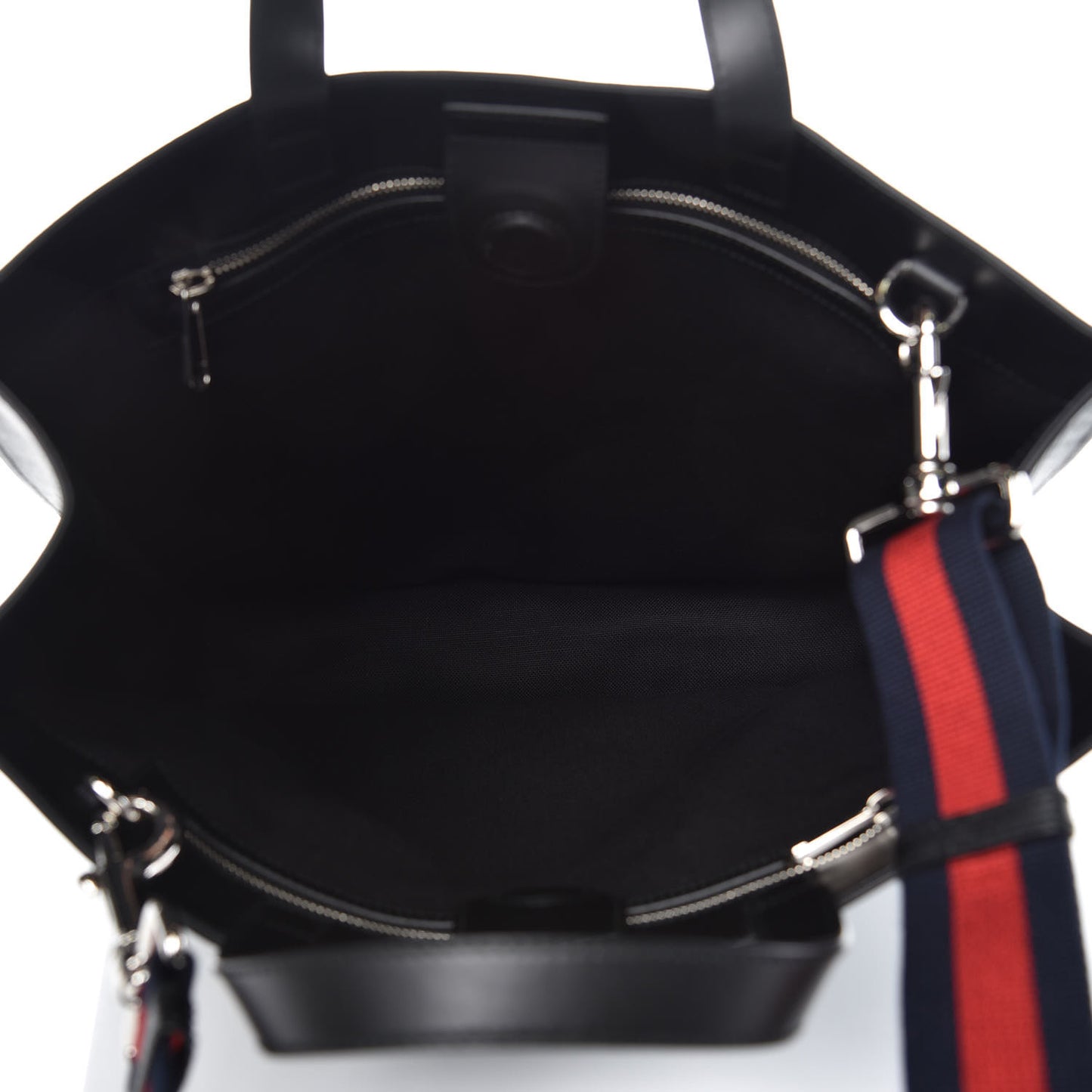 Soft GG Supreme Monogram Appia Calfskin Web Vertical Tote Black