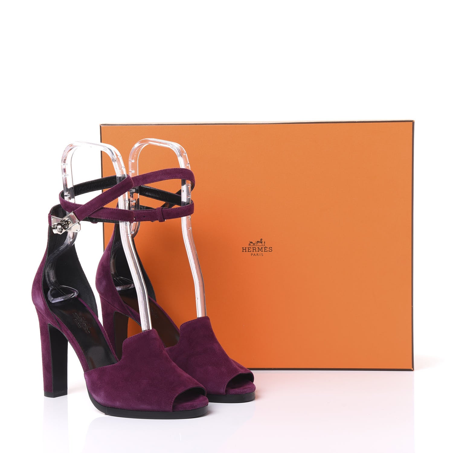 Hermes Suede Goatskin Nina Sandals 38 Lie De Vin 8 of 8