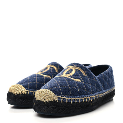 Chanel Fabric Biarritz CC Espadrilles 39 Blue 3 of 9