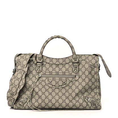 Balenciaga X GUCCI GG Supreme Monogram Neo Classic Silver Hardware City Beige Ebony 1 of 12