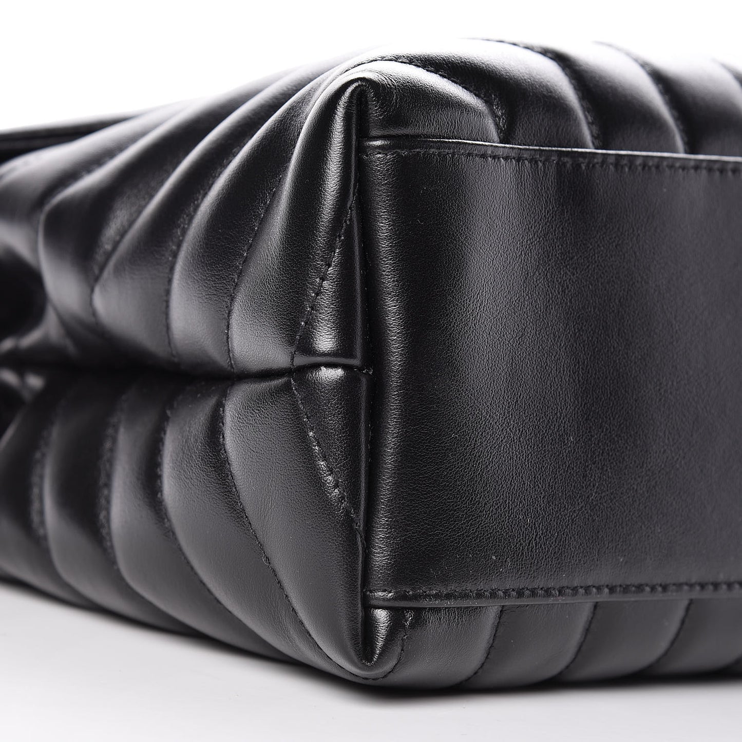 Calfskin Y Quilted Monogram Medium Loulou Chain Satchel Black