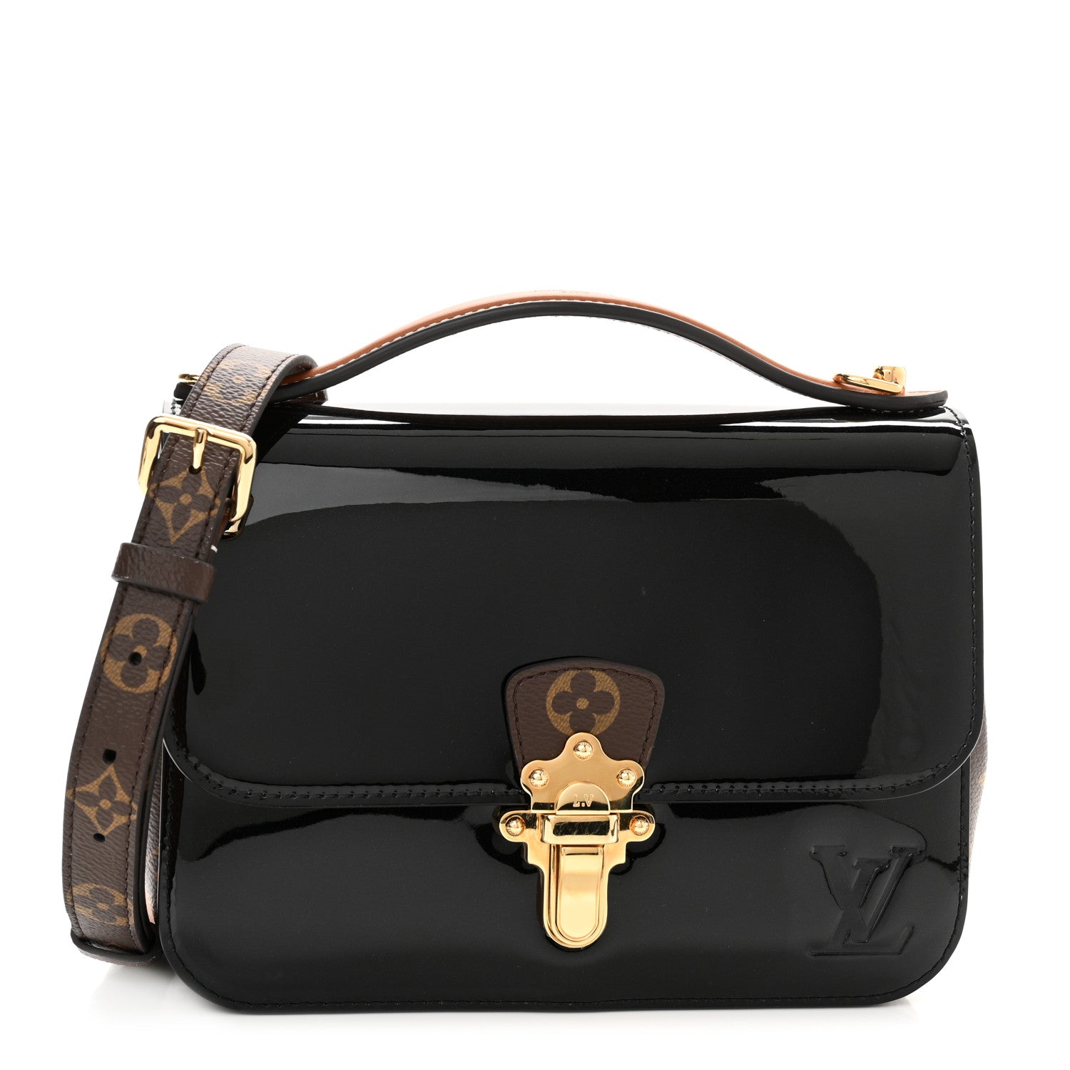 Louis Vuitton Patent Calfskin Monogram Cherrywood BB Black 1 of 9