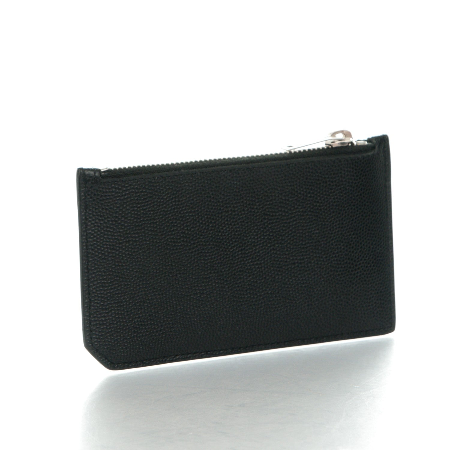 Saint Laurent Grained Calfskin 5 Fragments Zip Pouch Card Holder Black 3 of 7
