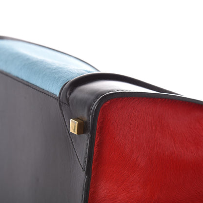 Celine Pony Hair Mini Tri-Color Luggage Glacier Red Black 13 of 15