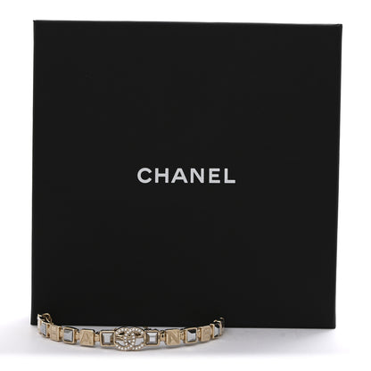 Chanel Baguette Crystal Logo CC Choker Necklace Gold 6 of 6