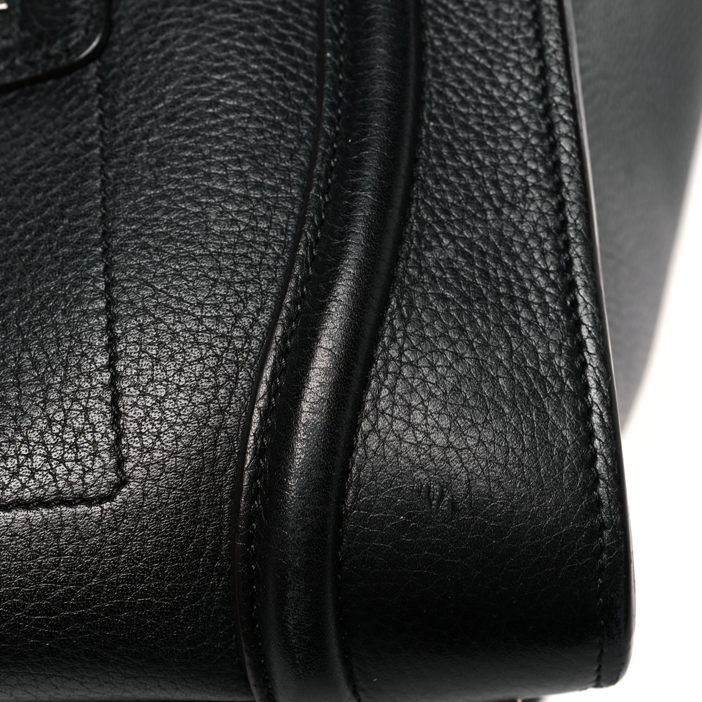 Drummed Calfskin Mini Luggage Black