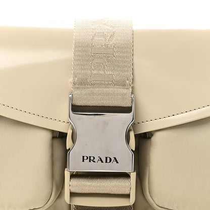 Prada Re-Nylon Spazzolato Double Pocket Buckle Shoulder Bag Deserto 7 of 10
