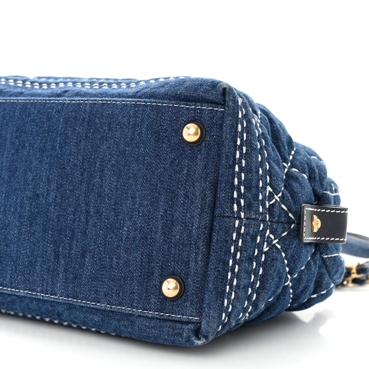Denim Quilted CC Denim Trip Bowling Bag Blue