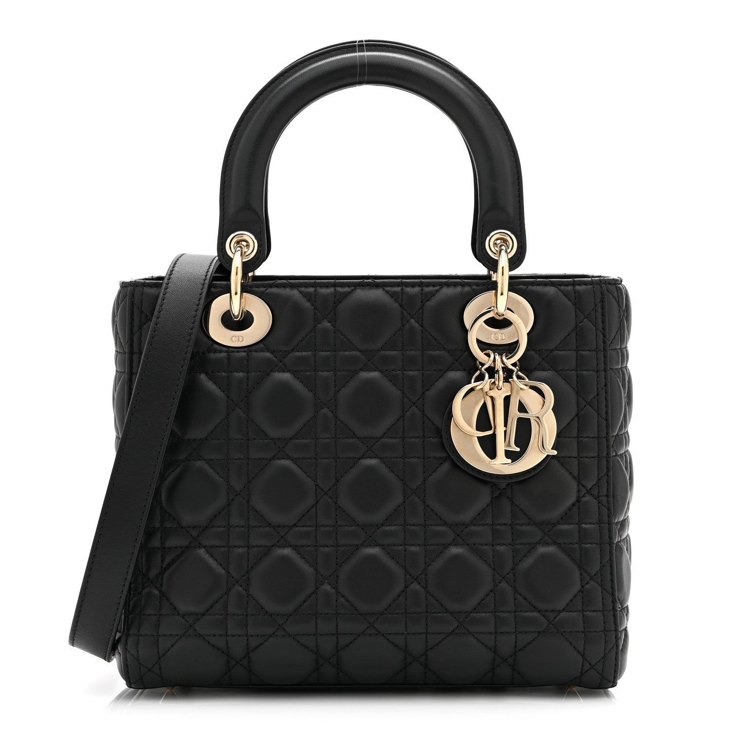 Christian Dior Lambskin Cannage Medium Lady Dior Black 1 of 10