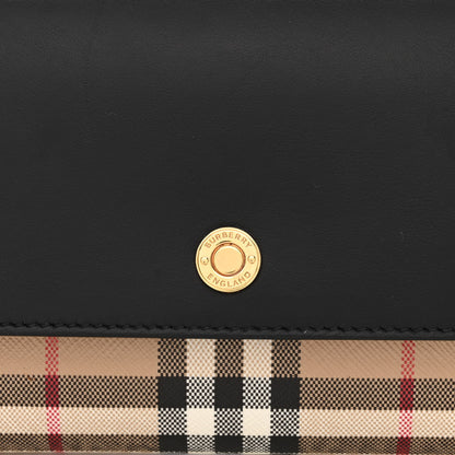 Burberry Calfskin Vintage Check Hannah Wallet with Detachable Strap Black 9 of 11