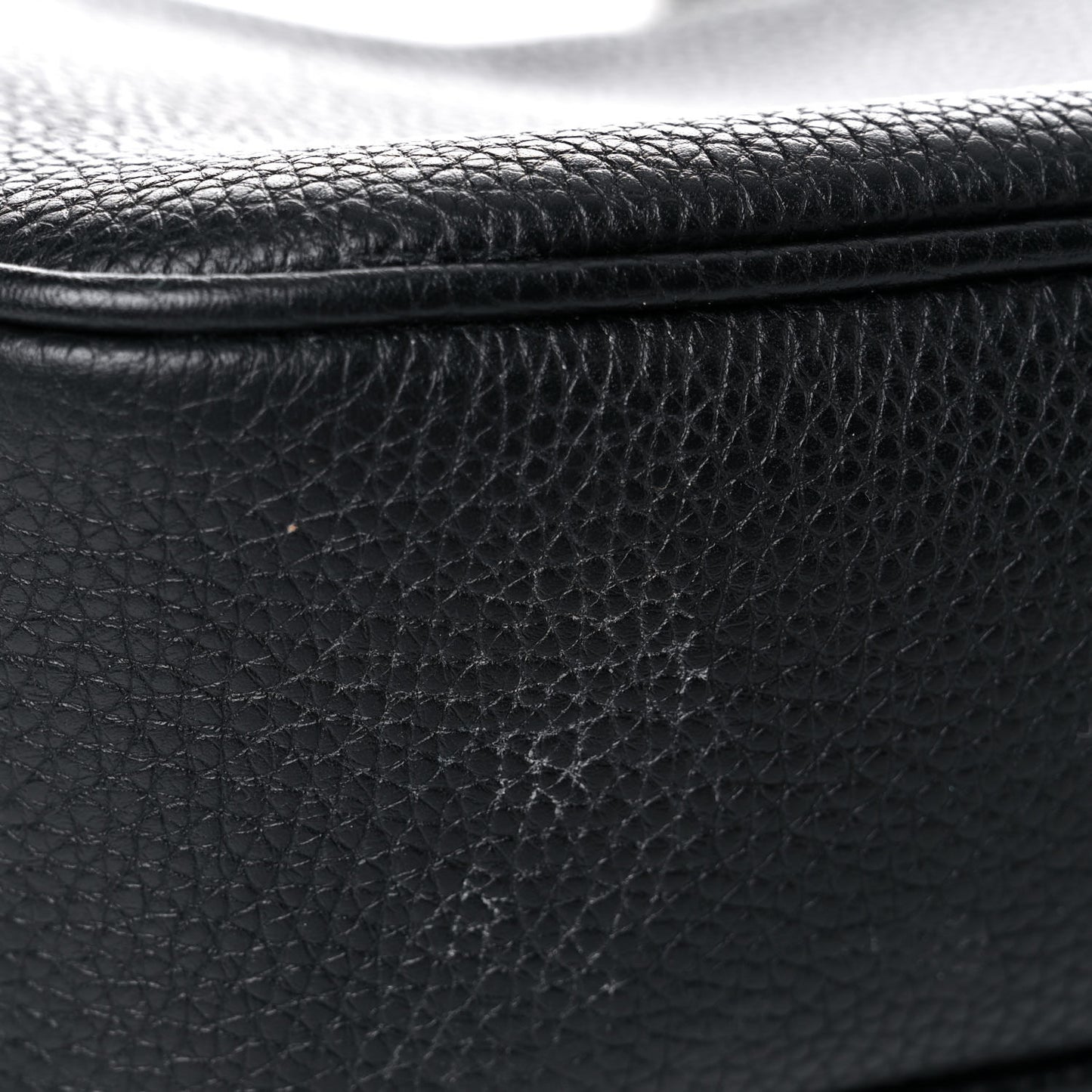 Pebbled Calfskin Small Soho Disco Bag Black