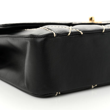 Chanel Calfskin Quilted Wild Stitch Flap Black 9 of 13