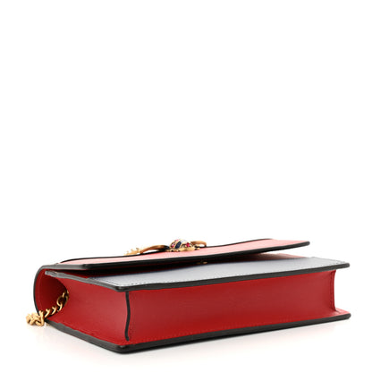 Gucci Calfskin Queen Margaret Chain Wallet Blue Agata Hibiscus Red Mystic White 4 of 10
