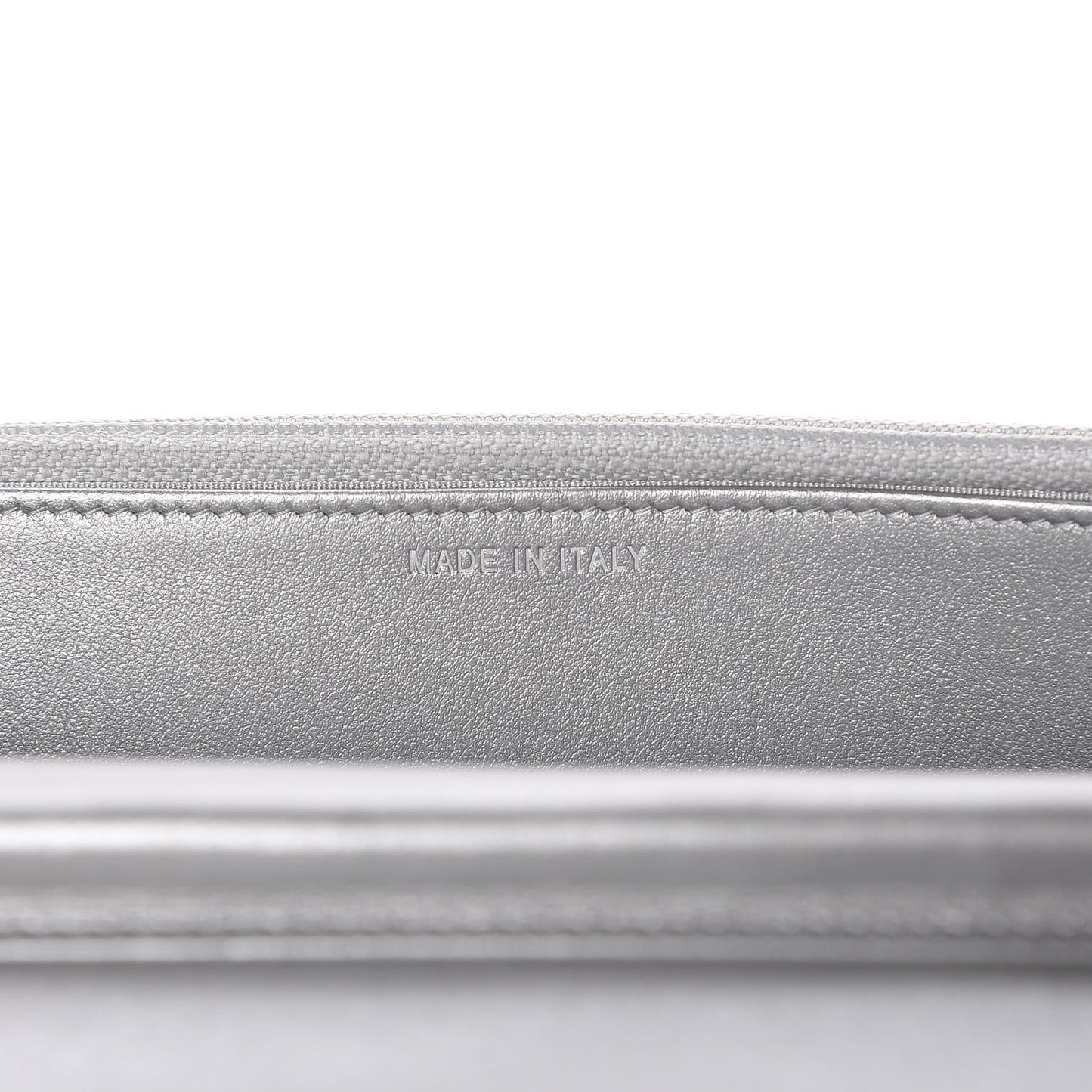 Metallic Lambskin Camellia Crystal Wallet on Chain WOC Silver
