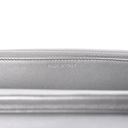Chanel Metallic Lambskin Camellia Crystal Wallet on Chain WOC Silver 9 of 14
