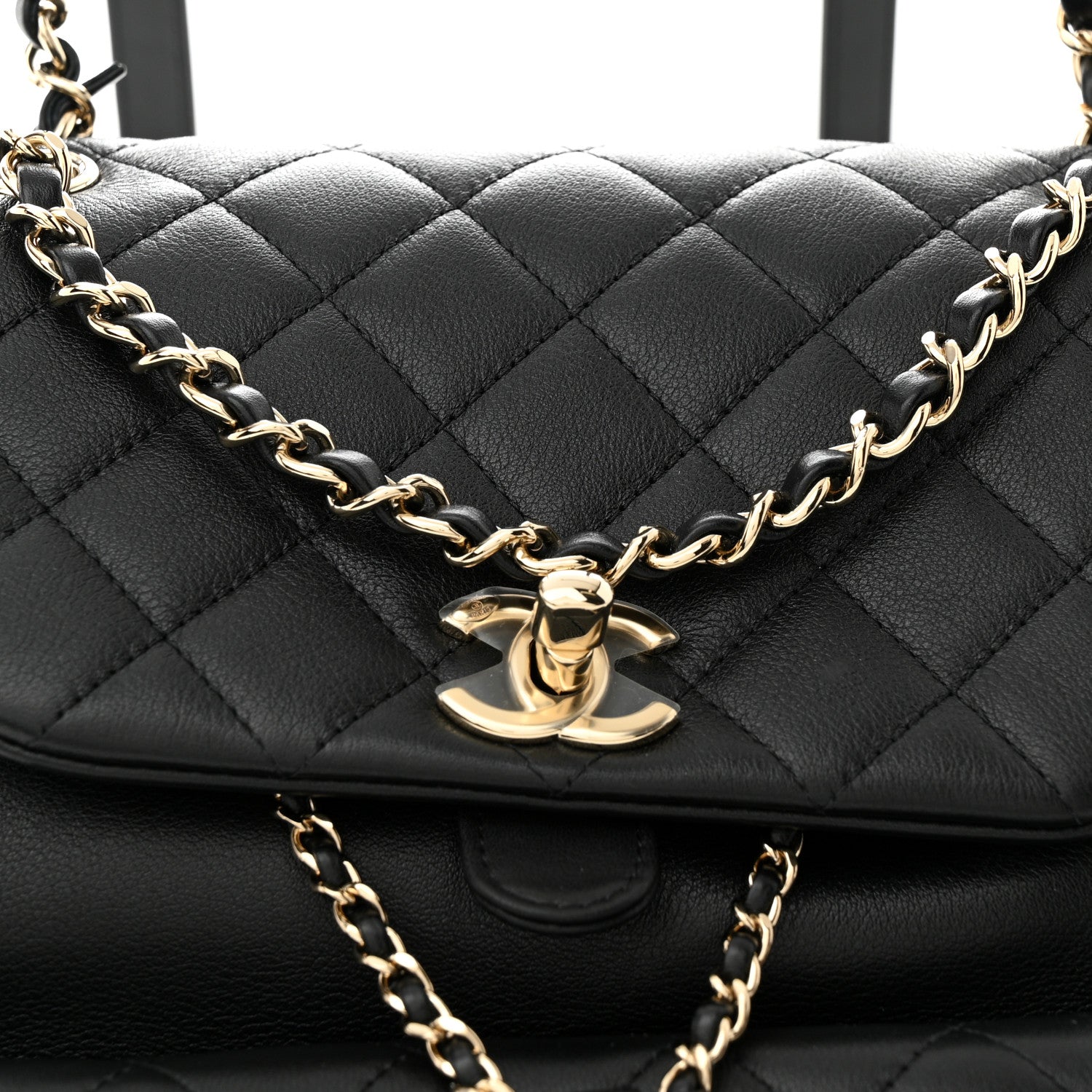 Chanel Lambskin Quilted Large Duma Drawstring Backpack Black 8 of 10