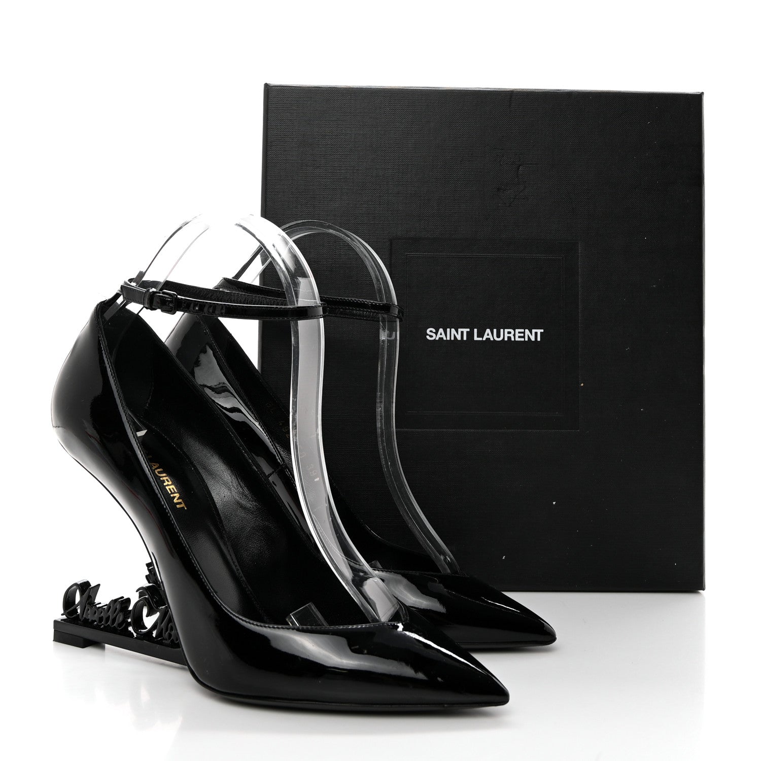 Saint Laurent Patent Opyum Appelle Moi Ankle Strap Pump 39 Black 16 of 16
