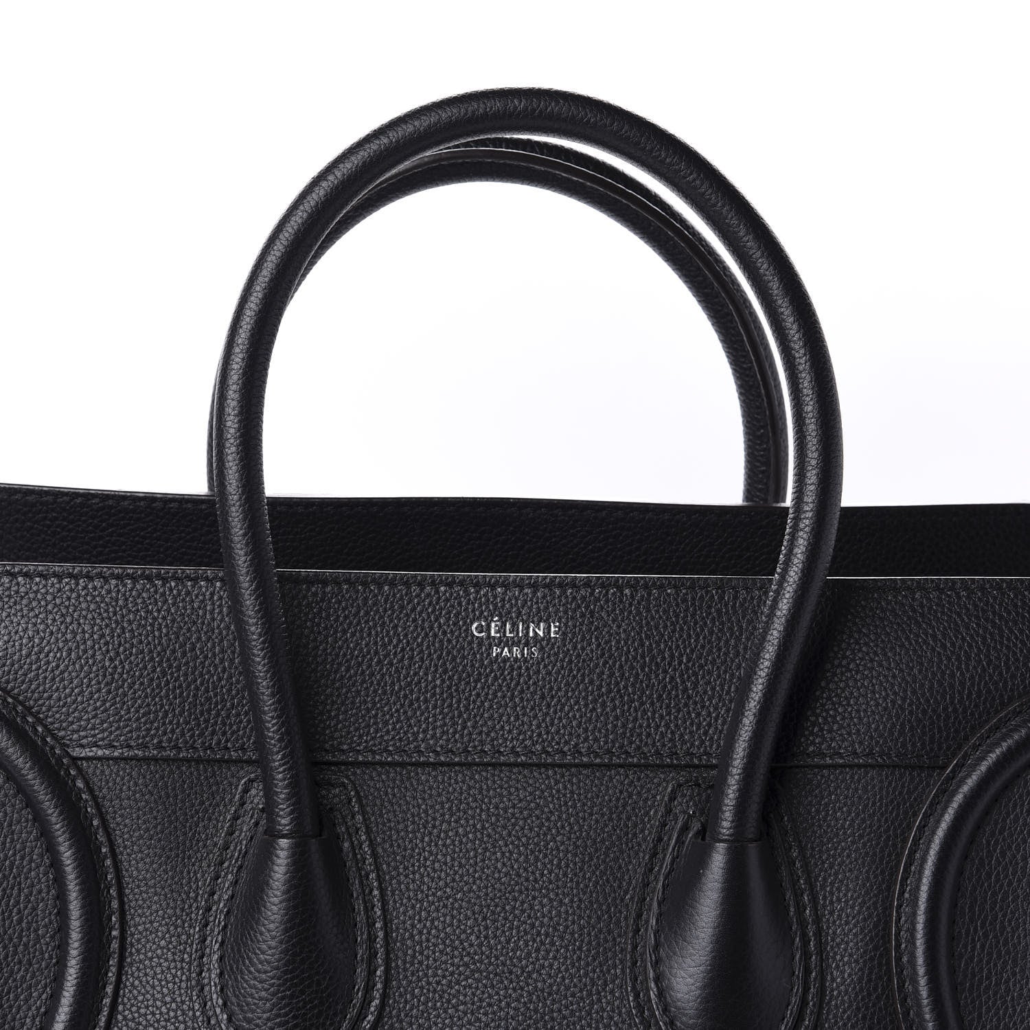 Celine Drummed Calfskin Mini Luggage Black 10 of 10
