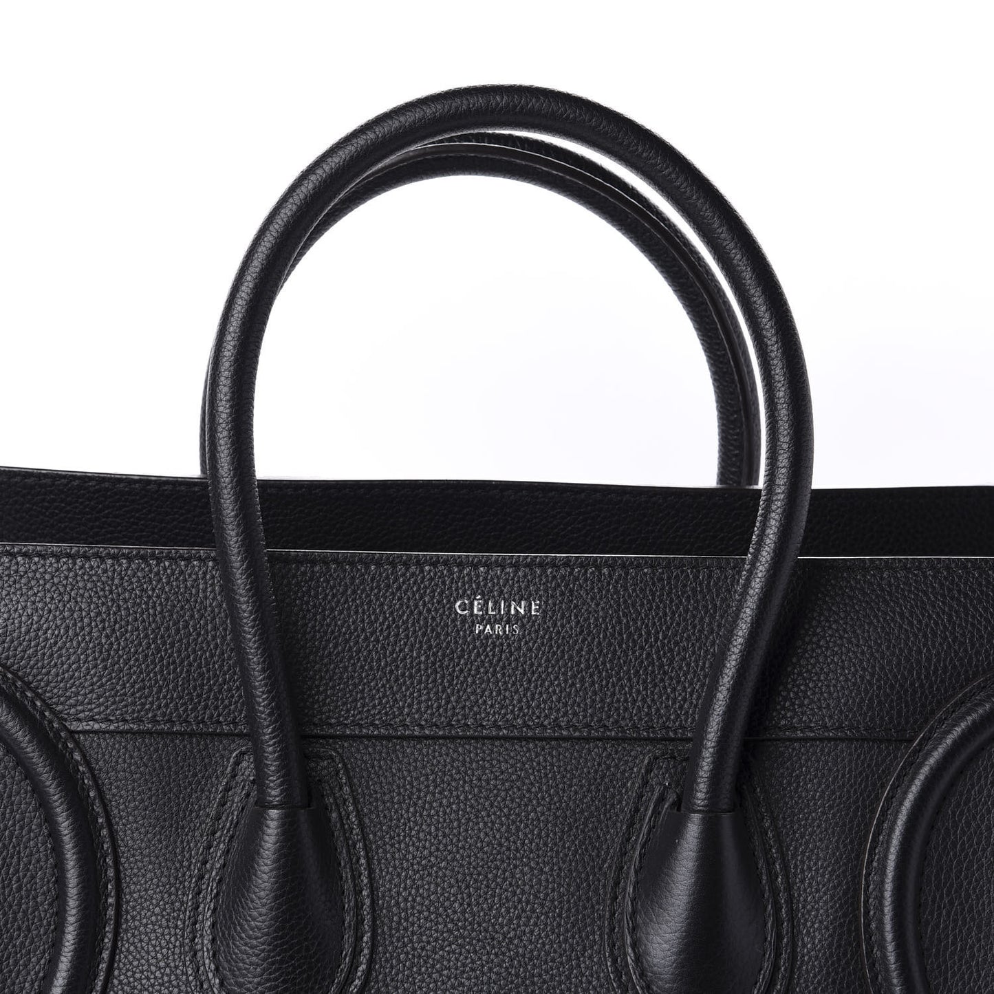 Drummed Calfskin Mini Luggage Black