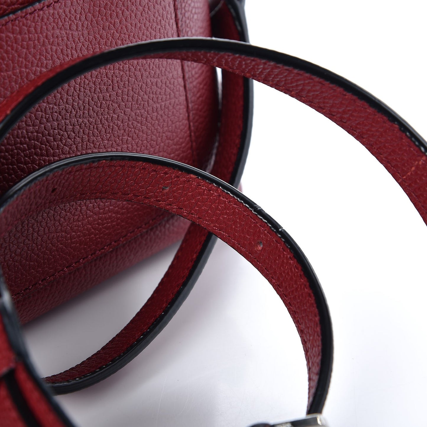 Grained Calfskin Small Ella Boston Burgundy